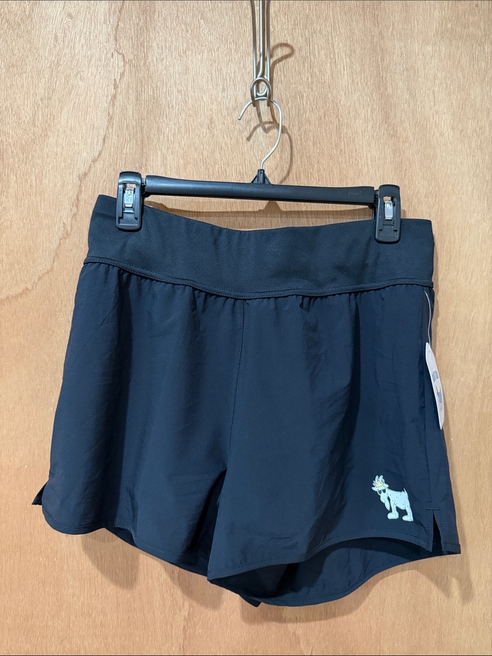 Women’s Black Athletic Shorts with Logo Detail
